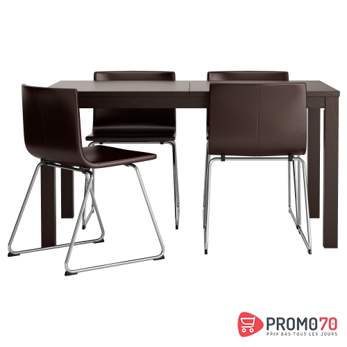 Bjursta -bernhard table et 4 chaises, marron-noir, marron foncé kavat