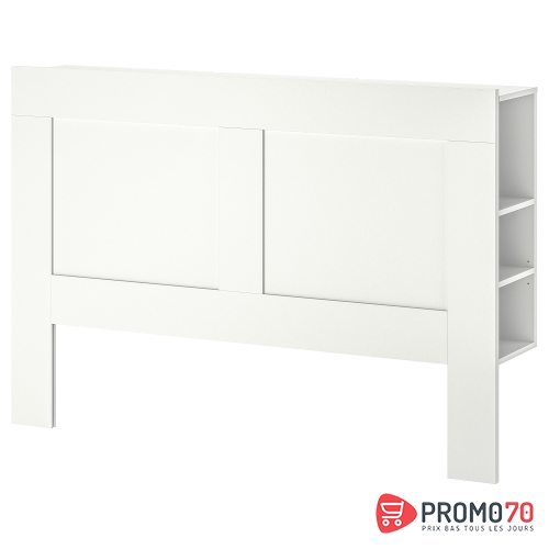 Brimnes tête de lit avec rangement, blanc