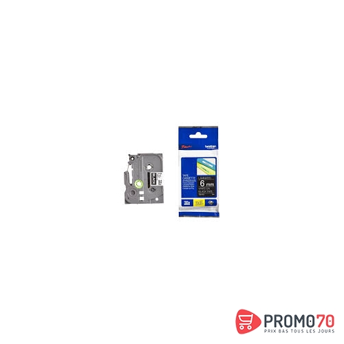 Brother ruban blanc - noir 6 mm