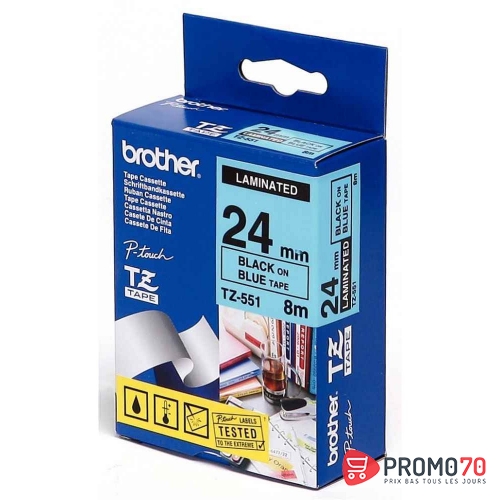 Brother ruban noir - bleu 24mm