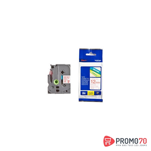 Brother ruban rouge - blanc 12mm