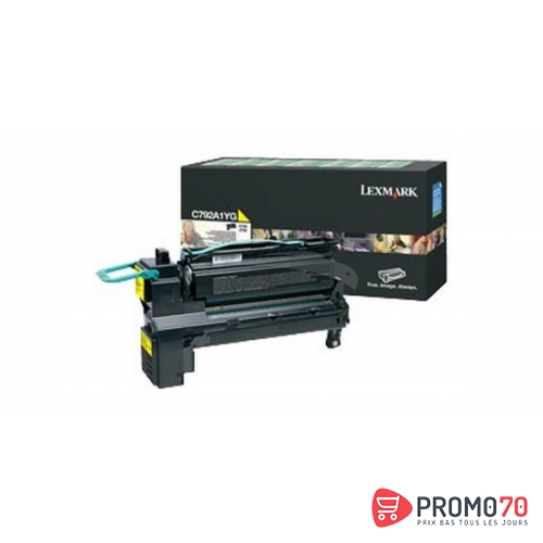 C792, x792 cartouche de toner return program jaune (6k)