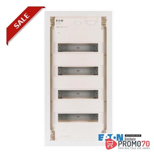 Coffret de distribution encastré; à 3 rangées; porte métallique plate