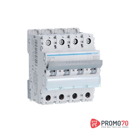 Disjoncteur modulaire 4p courbe c 16a 4,5ka