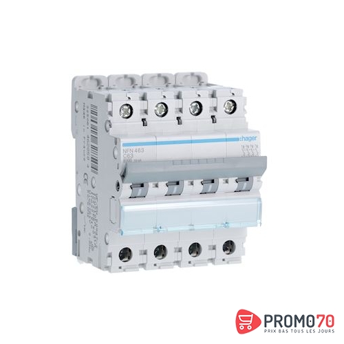 Disjoncteur modulaire 4p courbe c 6a 4,5ka