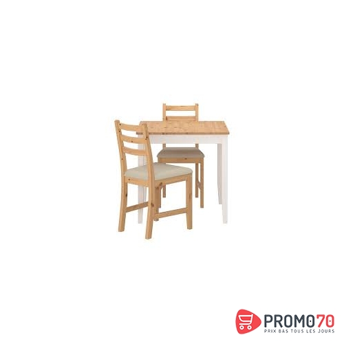 Ekedalen -ekedalen table et 2 chaises, chêne, gris clair orrsta