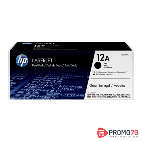Hp 12a 2-pack black original laserjet toner cartridges