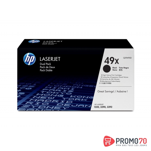 Hp 49x 2-pack high yield black original laserjet toner cartridges