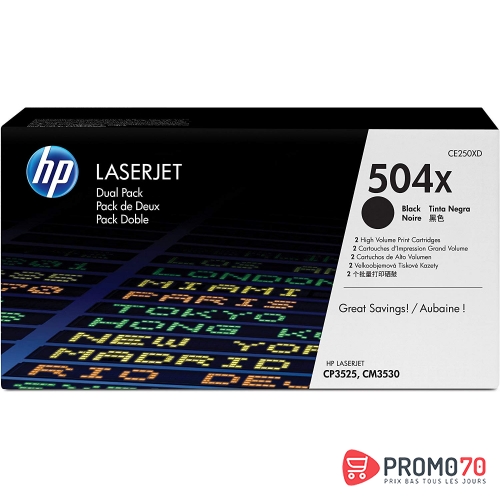 Hp 504x 2-pack high yield black original laserjet toner cartridges
