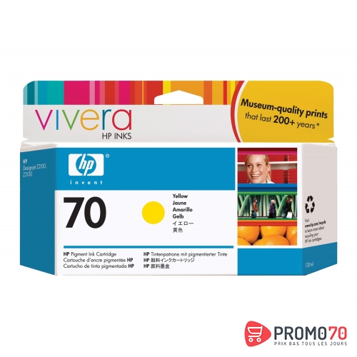 Hp 70 130-ml yellow designjet ink cartridge