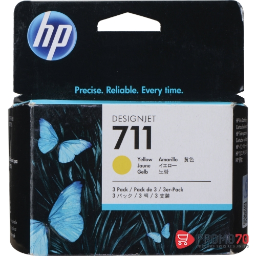 Hp 711 3-pack 29-ml yellow designjet ink cartridges