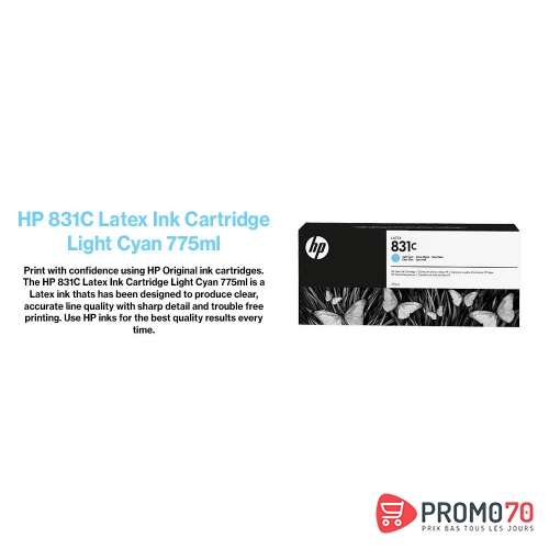Hp 831c 775-ml light cyan latex ink cartridge