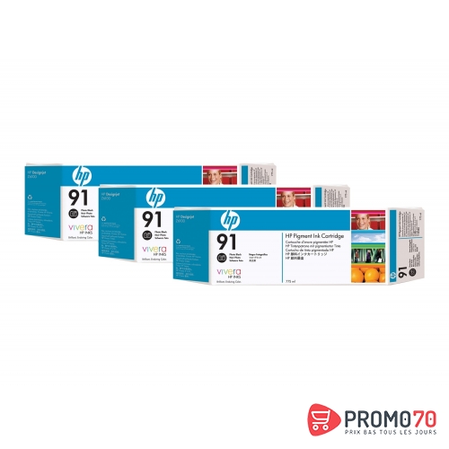Hp 91 3-pack 775-ml photo black designjet pigment ink cartridges