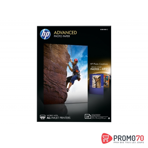 Hp advanced glossy photo paper-25 sht/10 x 15 cm borderless