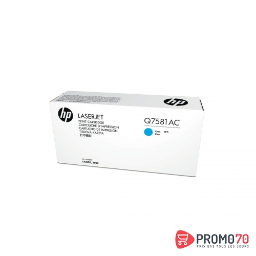 Hp q7581ac cyan contract original laserjet toner cartridge