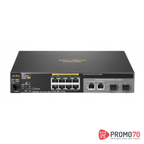 Hpe 2530-8-poe+ internal ps switch [8 ports 10-100 poe+ 2 ports sfp, l2  managed]