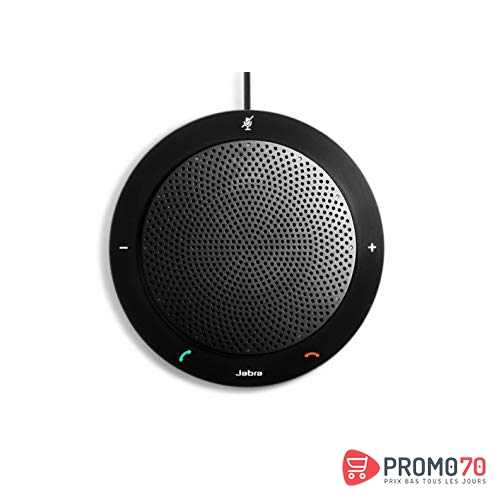 Jabra speak??? 410 ms speakerphone for uc, usb conference solution, 360-degree-microphone, plug&play, mute and volume button, wideband, microsoft optimized
