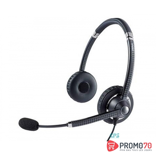 Jabra uc voice 750 ms duo dark, noise-cancelling, wideband, microphone boom: flexible, intuitive call-control buttons, plug-and-play and travel case, microsoft optimized