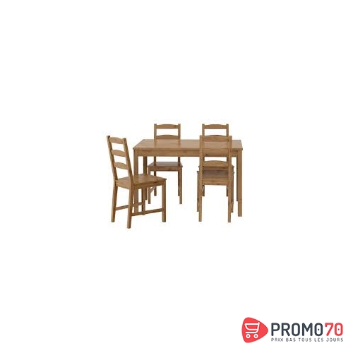Jokkmokk table et 4 chaises, vernis effet ancien