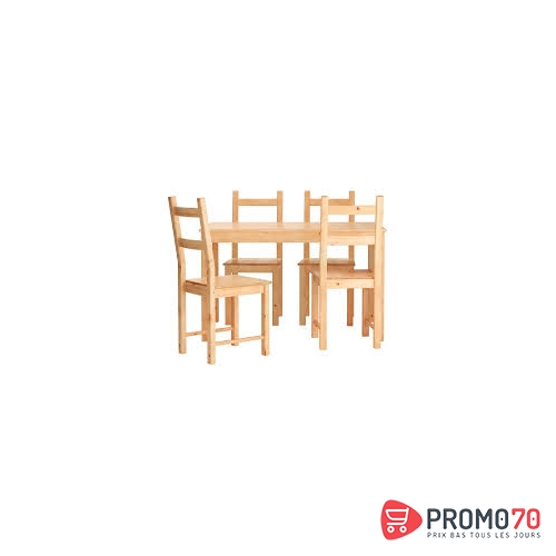 Lerhamn table et 4 chaises, léger effet ancien, beige vittaryd