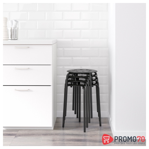 Melltorp - marius table et 2 tabourets, blanc, noir