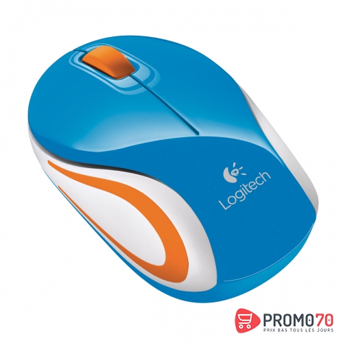 Mini souris sans fil m187 bleue