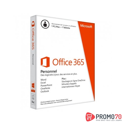 Ms office 365 personal 32/64 frensh subscr 1yr africa only em medialess (abonnement 1 an pour les particuliers)