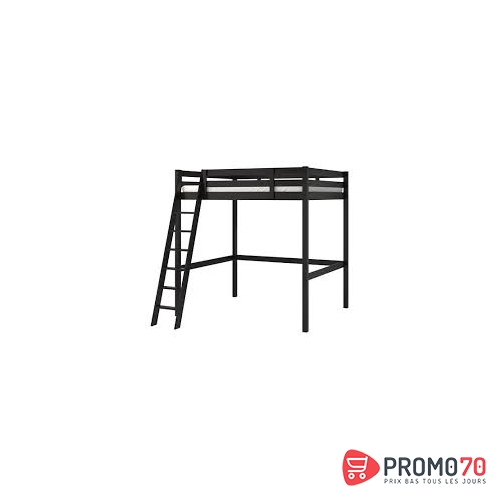 Stor?? cadre lit mezzanine, blanc laqué