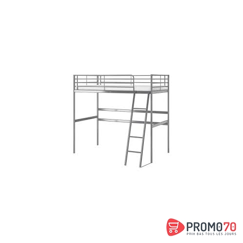 Sv??rta cadre lit mezzanine, couleur argentée