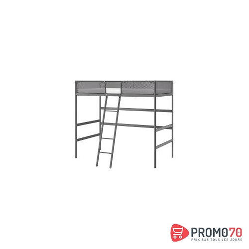 Tuffing cadre lit mezzanine, gris foncé