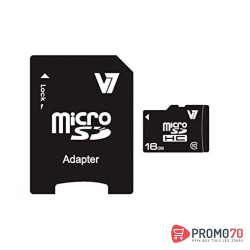 V7 carte microsd 16gb cl10inclus adaptateur sd